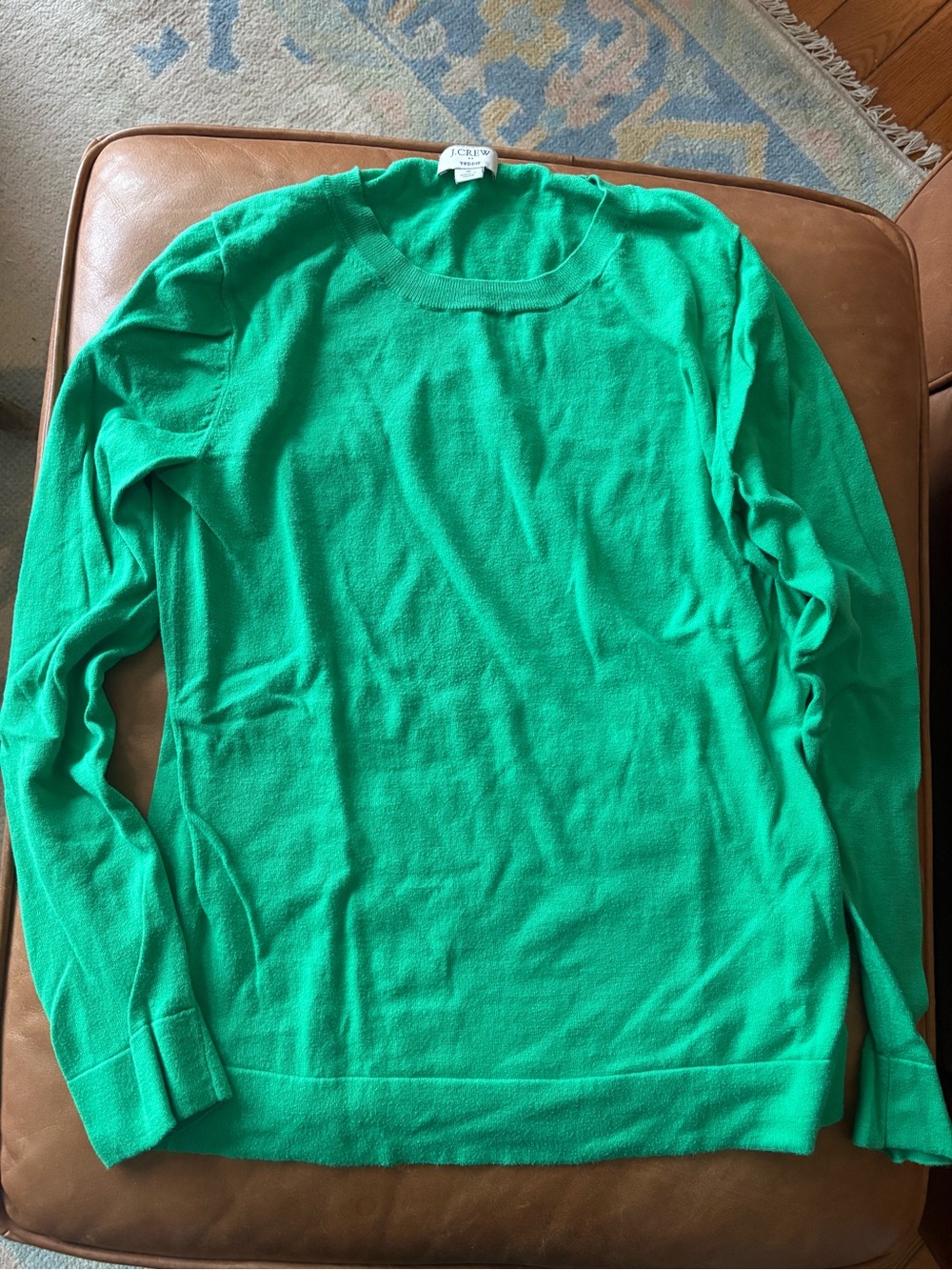 J. Crew Factory Women’s Bright Green Crewneck Sweater